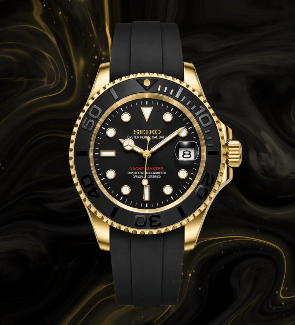 Seiko Mod Yacht Master Gold Black