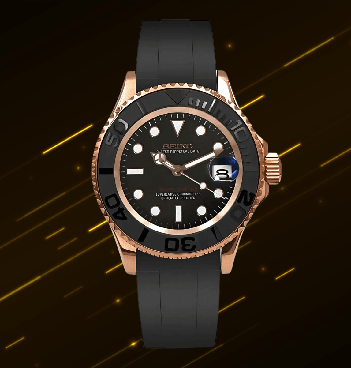 Seiko Mod Yacht Master RG Black